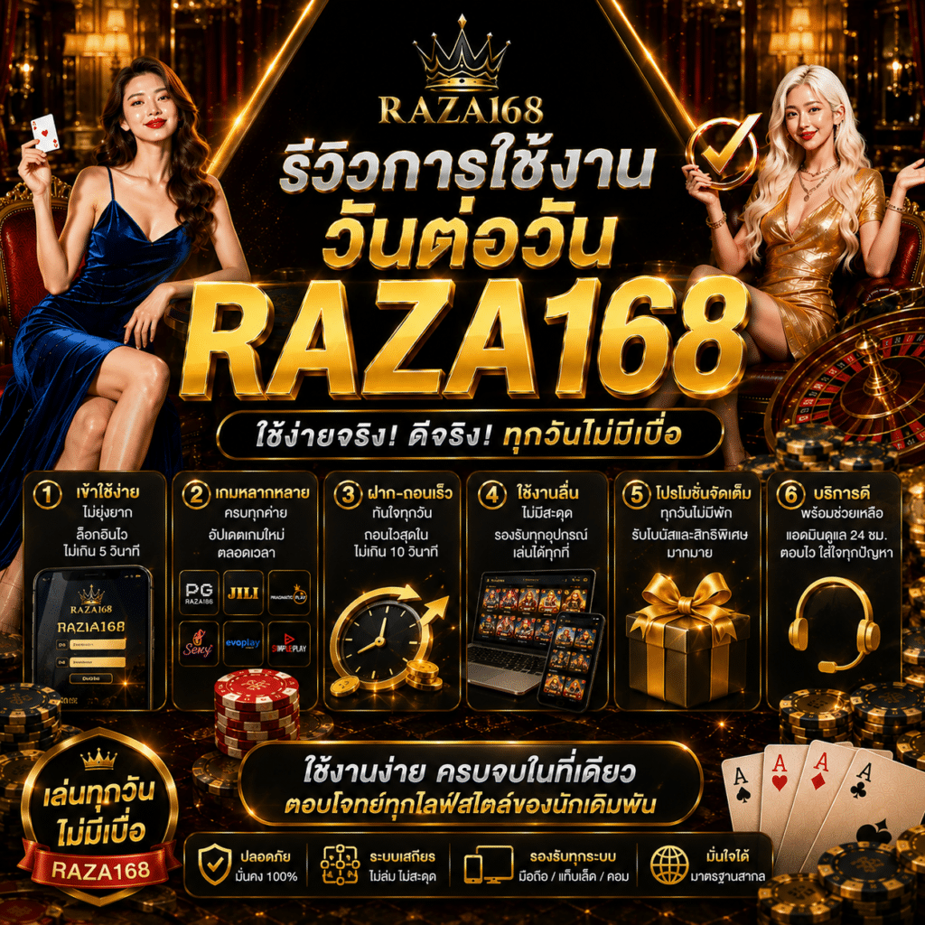 รีวิวการใช้งานวันต่อวัน RAZA168 เมื่อแพลตฟอร์มกลายเป็นส่วนหนึ่งของกิจวัตร